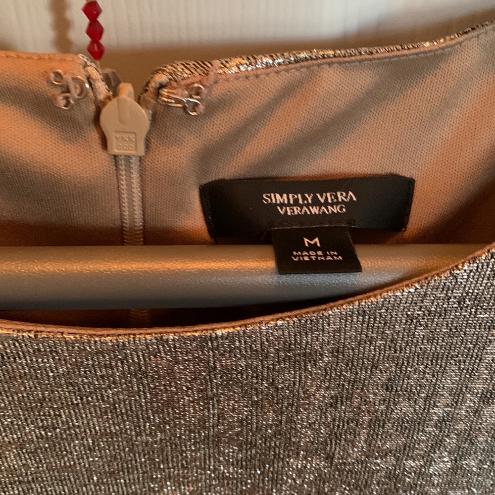 Simply Vera Vera Wang Silver Dress size M - Picture 3 of 9